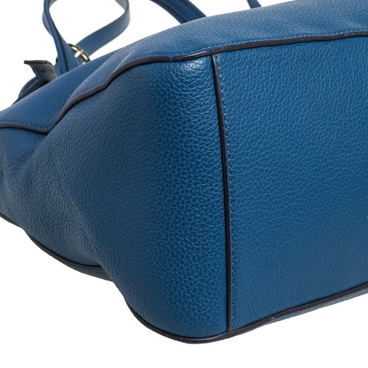 Pre Owned Furla Blue Leather Large Giada Satchel