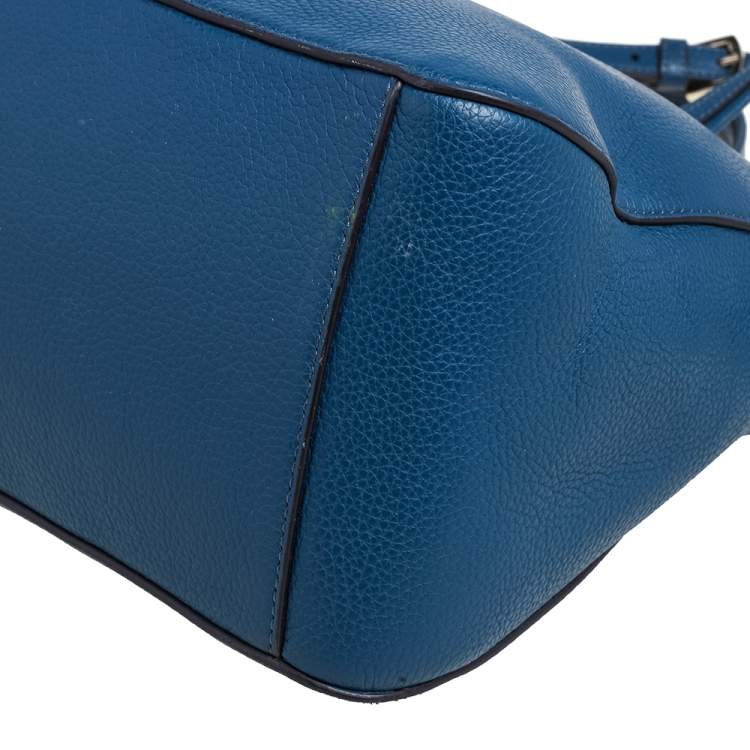 Pre Owned Furla Blue Leather Large Giada Satchel