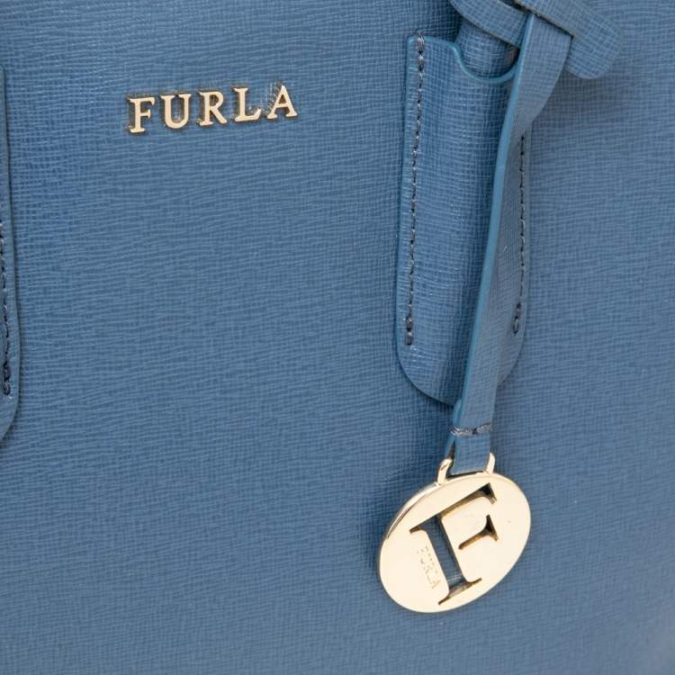 مملوكة مسبقًا Furla Blue Leather Tessa Tote