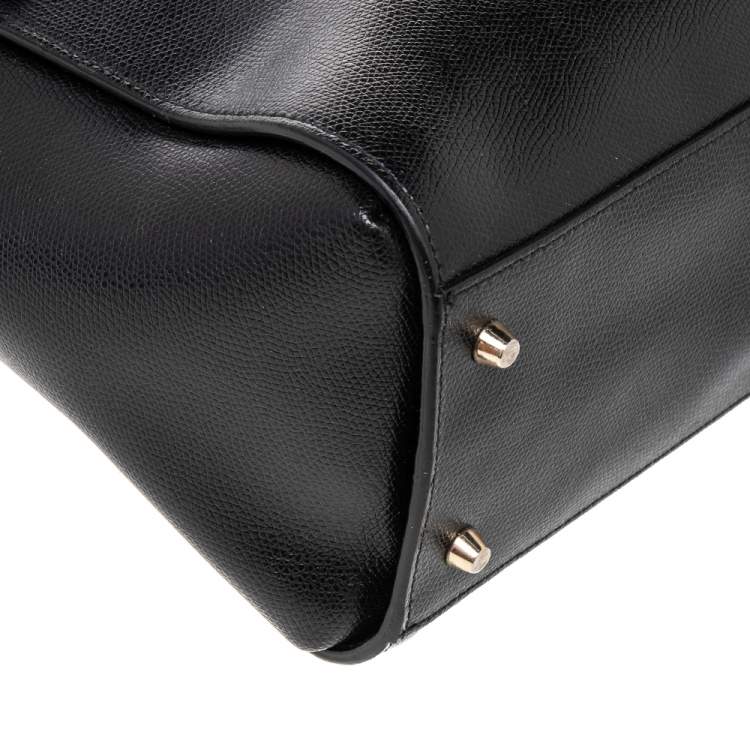 Pre Owned Furla Black Leather Metropolis Tote