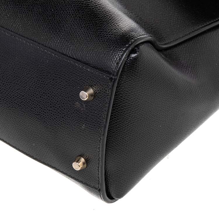 Pre Owned Furla Black Leather Metropolis Tote