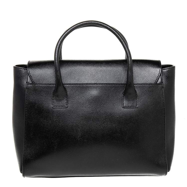 Pre Owned Furla Black Leather Metropolis Tote
