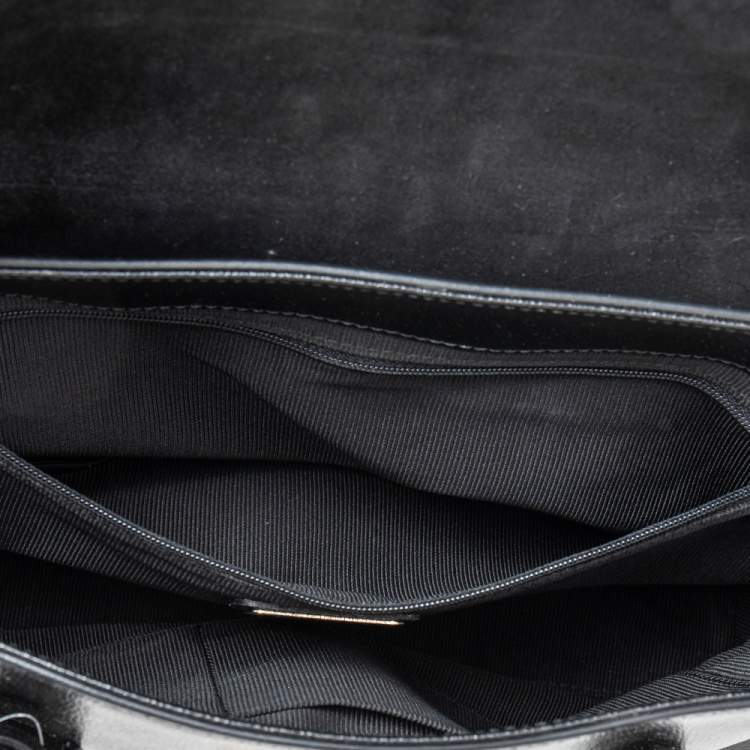 Pre Owned Furla Black Leather Metropolis Tote