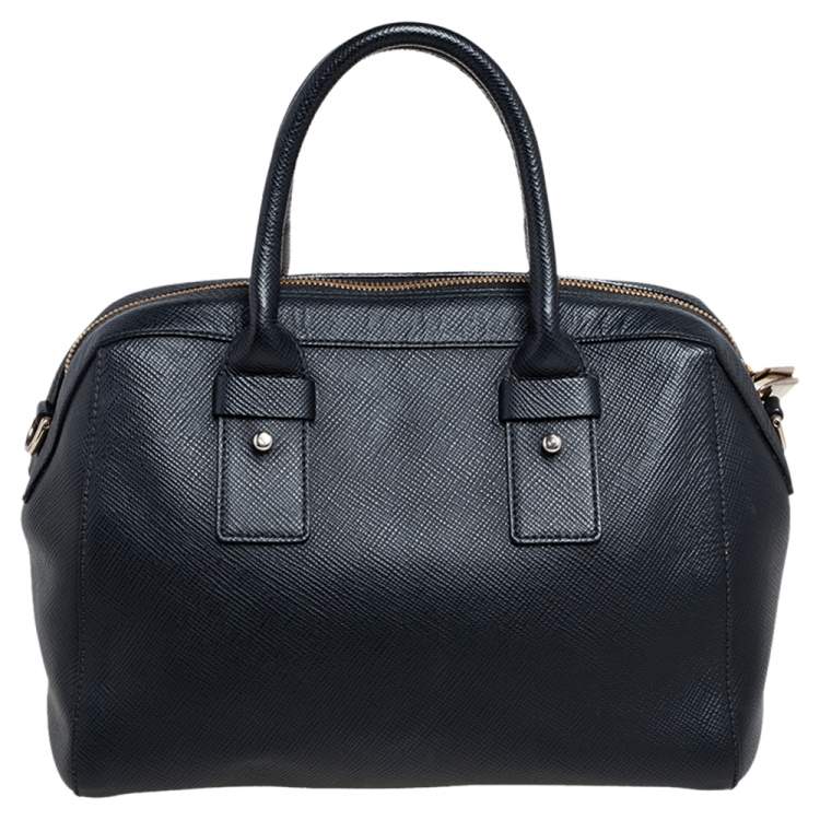 Pre Owned Furla Black Leather Zip Satchel