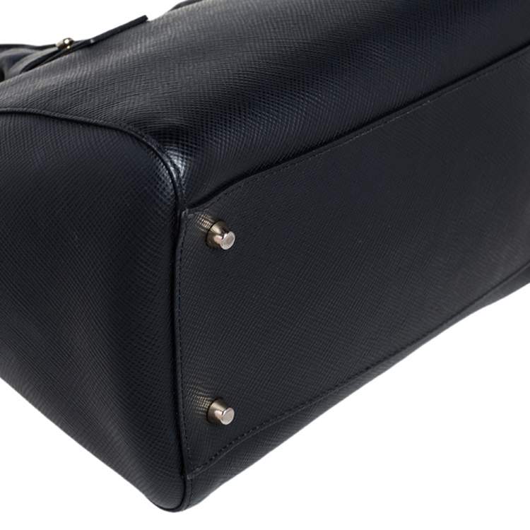 Pre Owned Furla Black Leather Zip Satchel