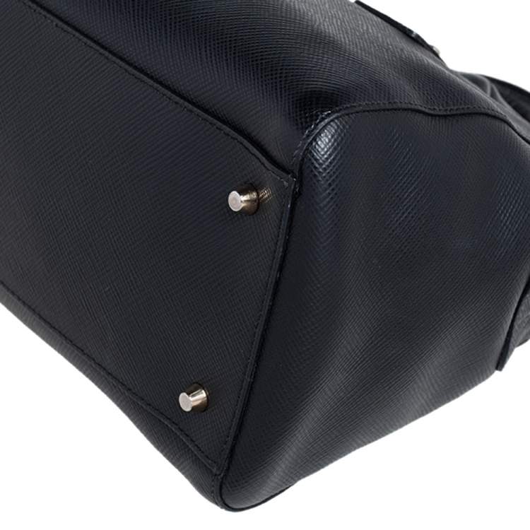 Pre Owned Furla Black Leather Zip Satchel