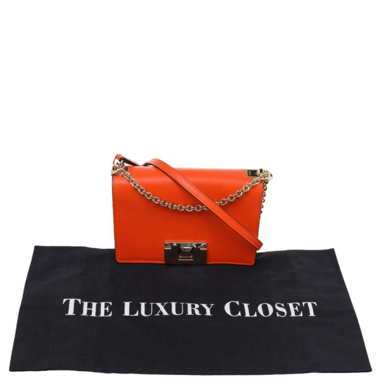 مملوكة مسبقًا Furla Orange Leather Mimi Shoulder Bag