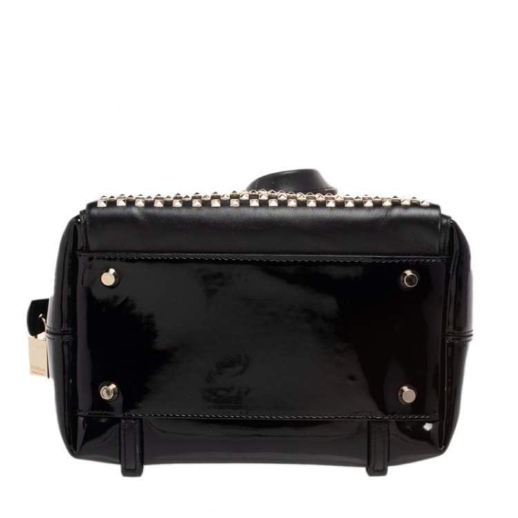 Pre Owned Furla Black PVC And Leather Candy Satchel