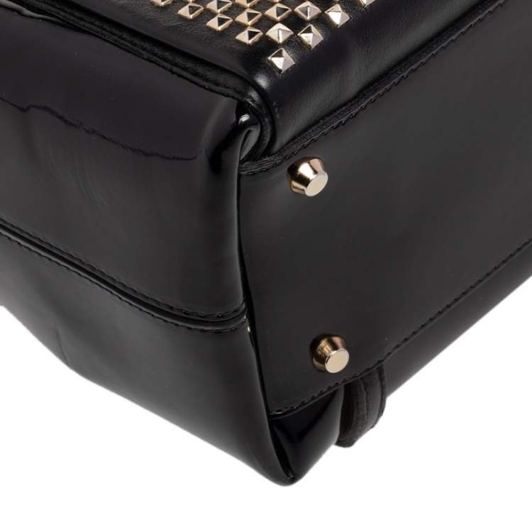 Pre Owned Furla Black PVC And Leather Candy Satchel