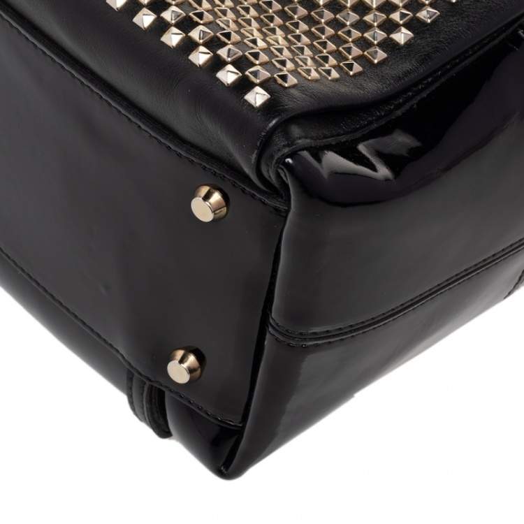 Pre Owned Furla Black PVC And Leather Candy Satchel