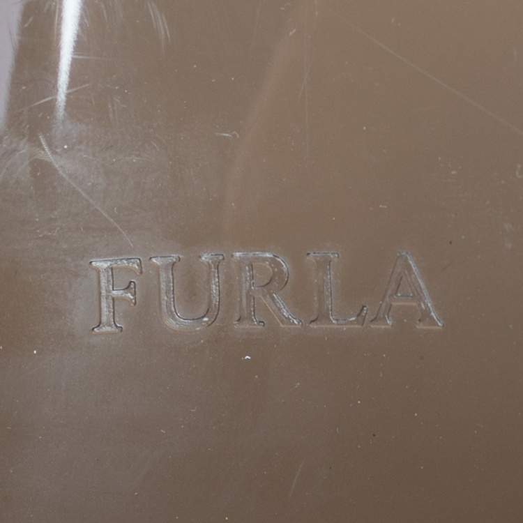 Pre Owned Furla Black PVC And Leather Candy Satchel