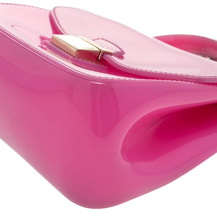 Pre Owned Furla Pink Rubber Candy Shoulder Bag