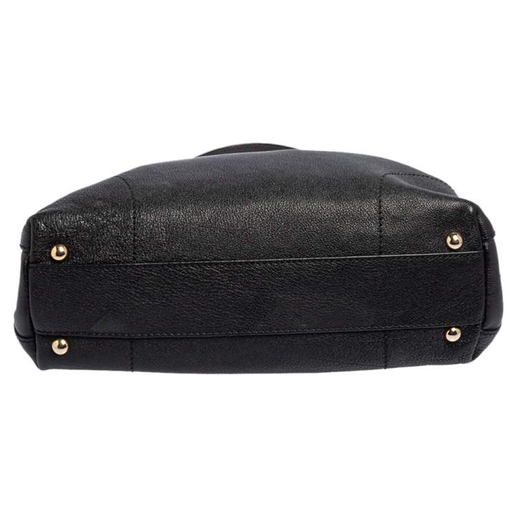 Pre Owned Furla Black/Animal Print Leather Piper Dome Satchel 
