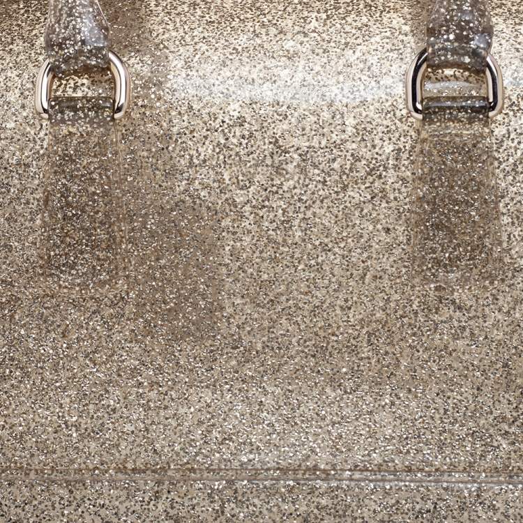Pre Owned Furla Gold Glitter Rubber Candy Satchel