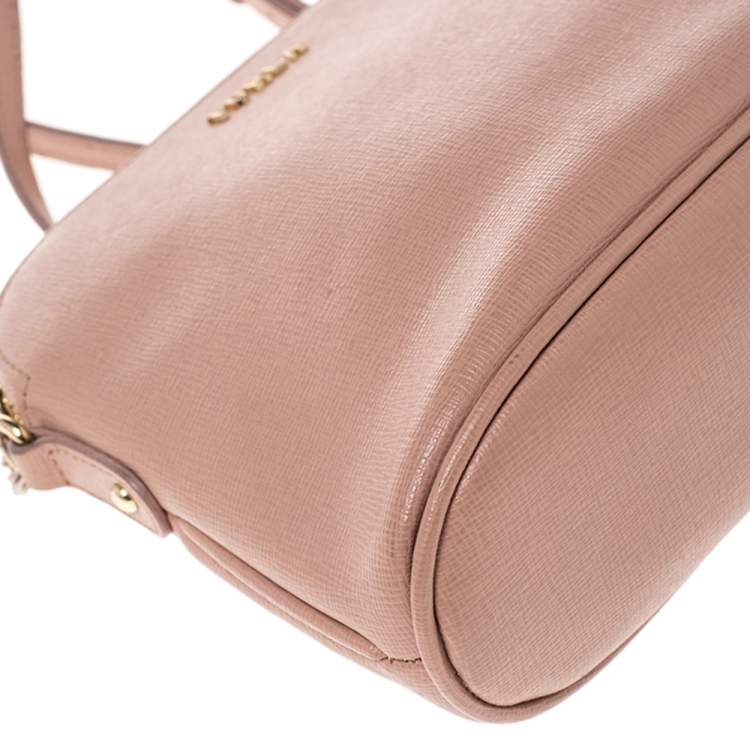 Pre Owned Furla Pink Leather Milky Crossbody Bag