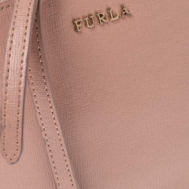 Pre Owned Furla Pink Leather Milky Crossbody Bag