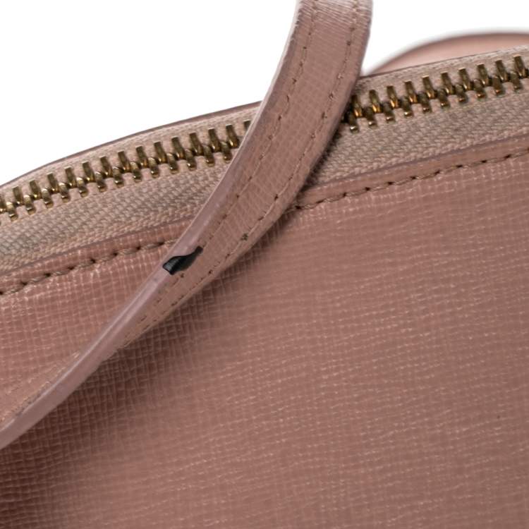 Pre Owned Furla Pink Leather Milky Crossbody Bag