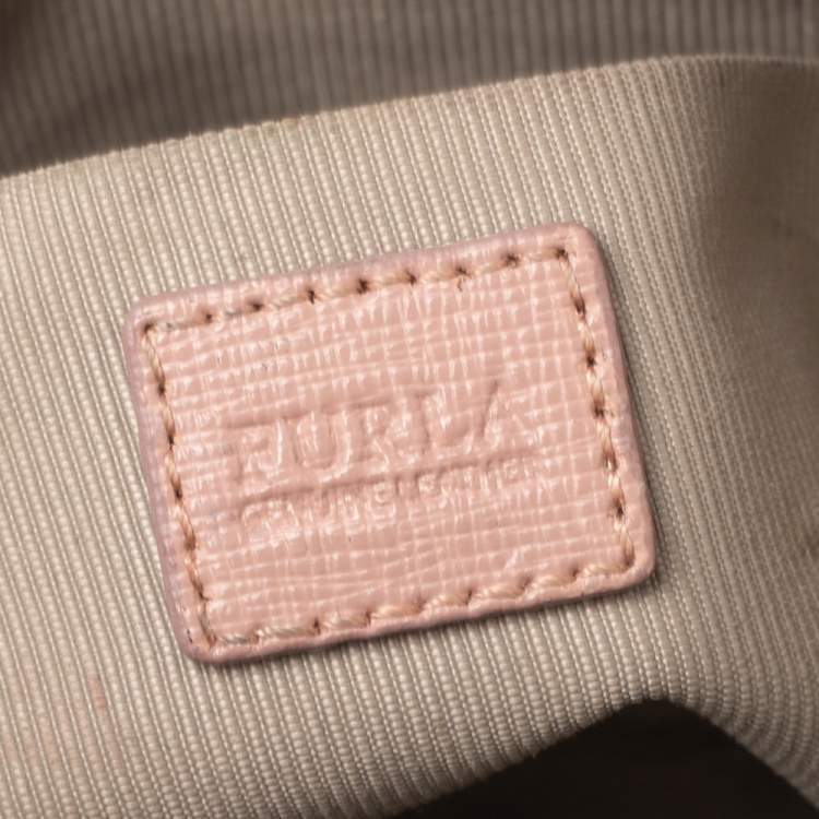 Pre Owned Furla Pink Leather Milky Crossbody Bag