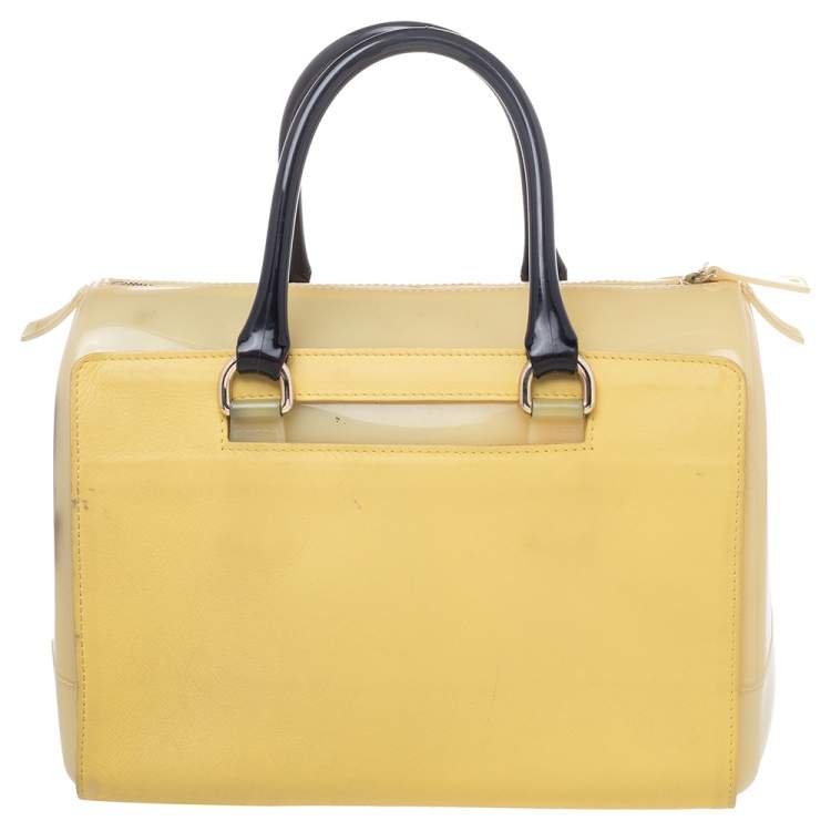 مملوكة مسبقًا Furla Yellow Rubber and Leather Candy Bag 
