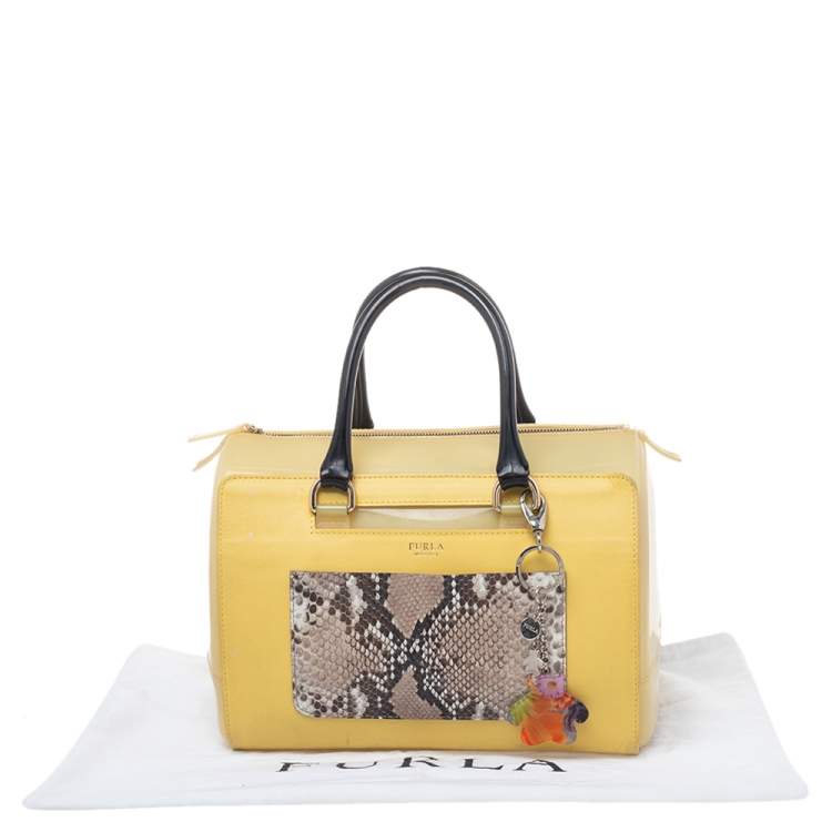 مملوكة مسبقًا Furla Yellow Rubber and Leather Candy Bag 