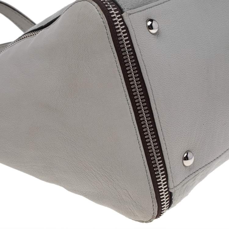 Pre Owned Furla Grey Calf Hair And Leather Satchel