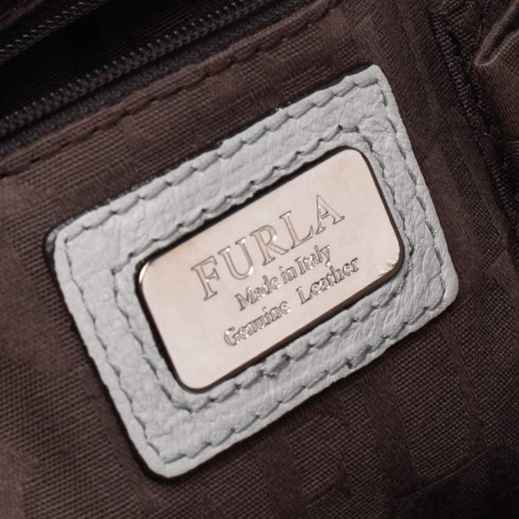 Pre Owned Furla Grey Calf Hair And Leather Satchel