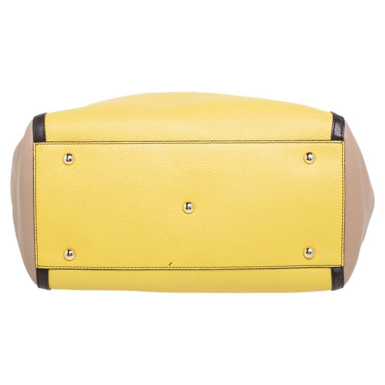 Pre Owned Furla Tri Color Leather Open Satchel