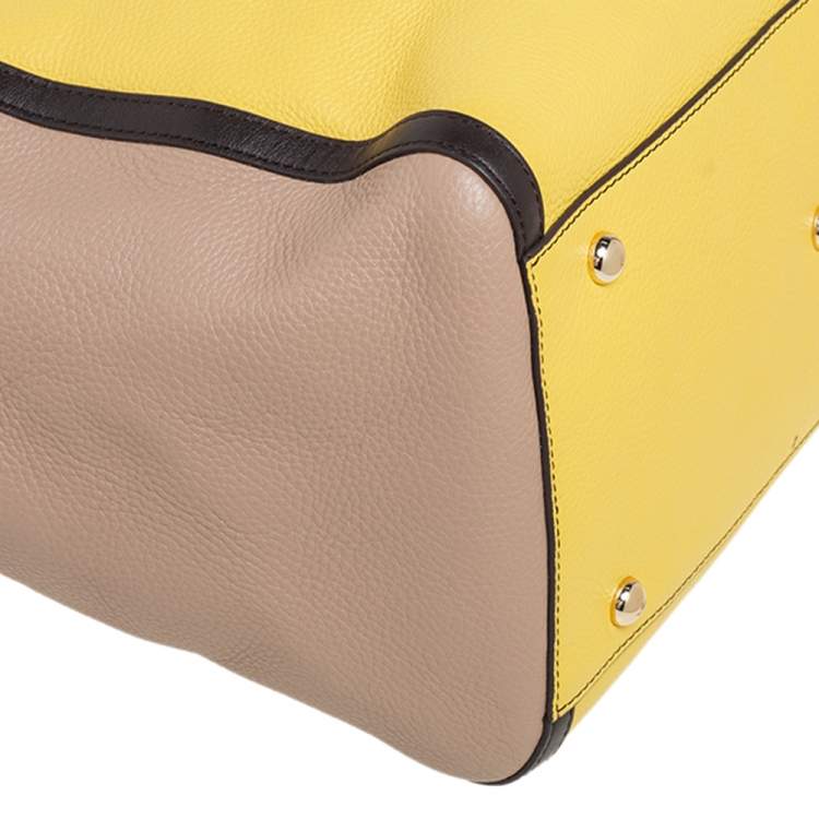 Pre Owned Furla Tri Color Leather Open Satchel
