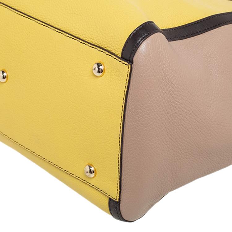 Pre Owned Furla Tri Color Leather Open Satchel