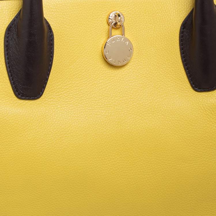 Pre Owned Furla Tri Color Leather Open Satchel