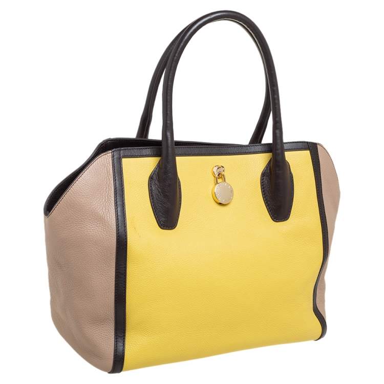 Pre Owned Furla Tri Color Leather Open Satchel