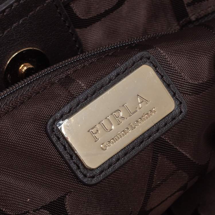 Pre Owned Furla Tri Color Leather Open Satchel
