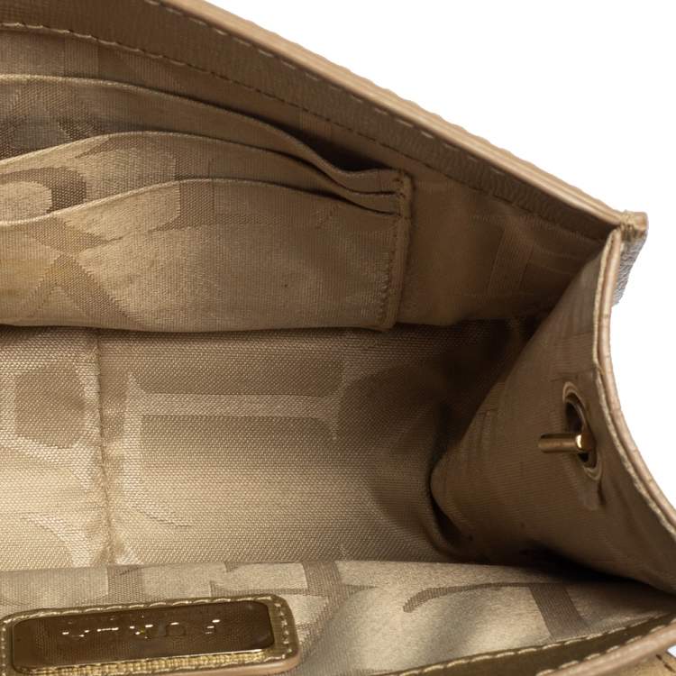 Pre Owned Furla Gold Leather Mini Metropolis Chain Crossbody Bag