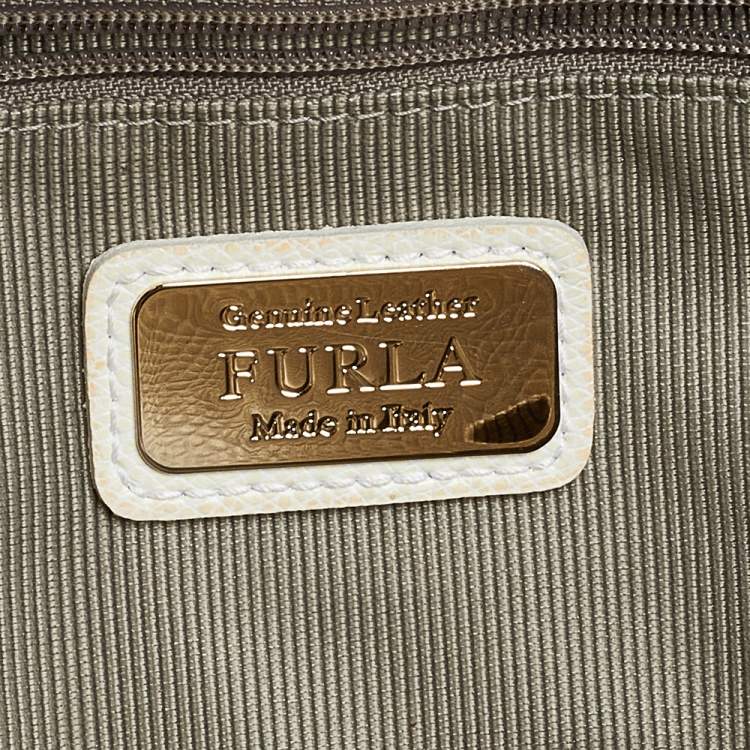 Pre Owned Furla Cream Leather Metropolis Tote