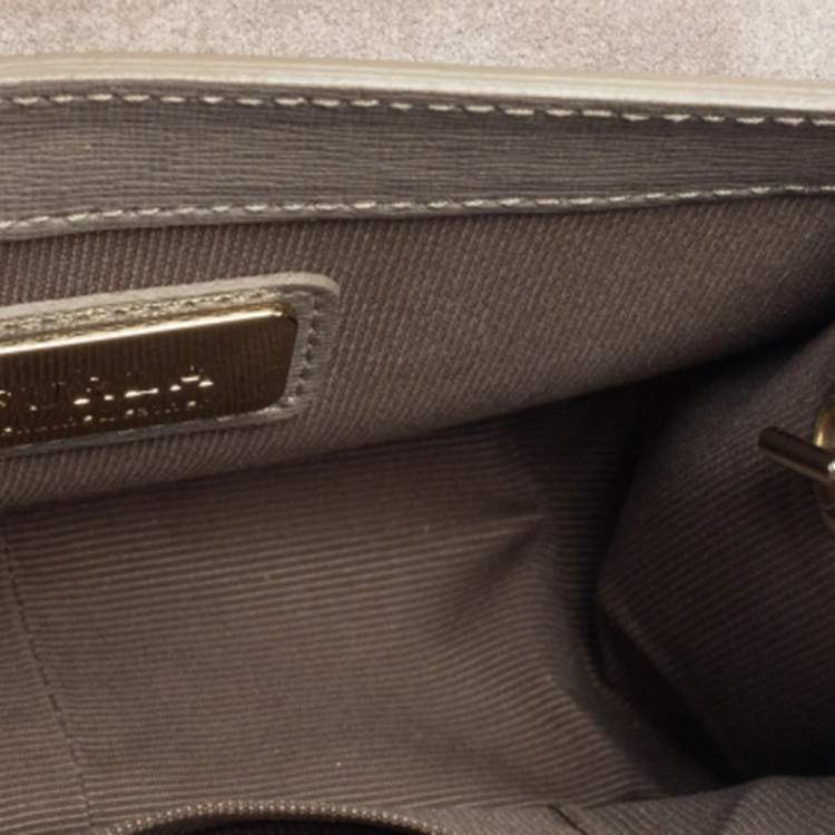 مملوكة مسبقًا Furla Grey Leather Julia Studded Crossbody Bag