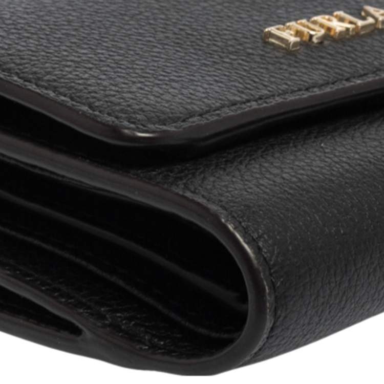Pre Owned Furla Black Leather Tri Fold Wallet
