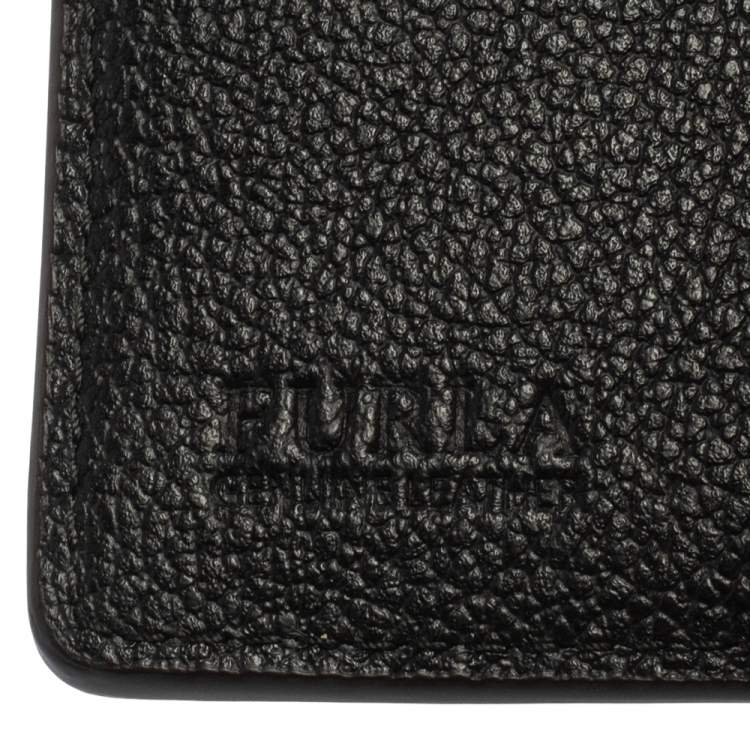 Pre Owned Furla Black Leather Tri Fold Wallet
