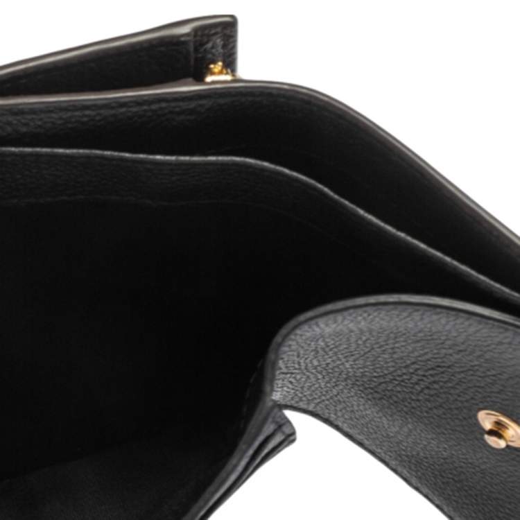 Pre Owned Furla Black Leather Tri Fold Wallet