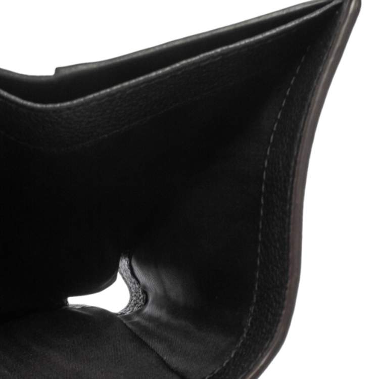Pre Owned Furla Black Leather Tri Fold Wallet