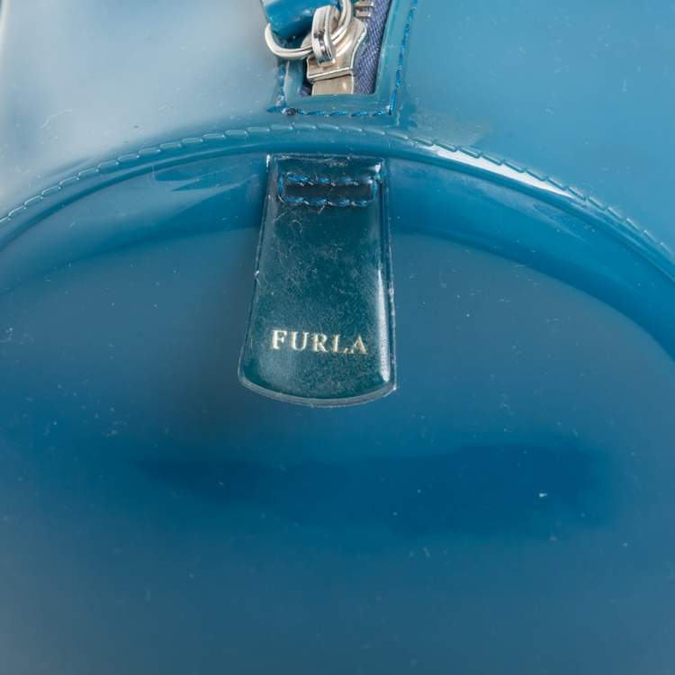 مملوكة مسبقًا Furla Blue Rubber Medium Candy Satchel