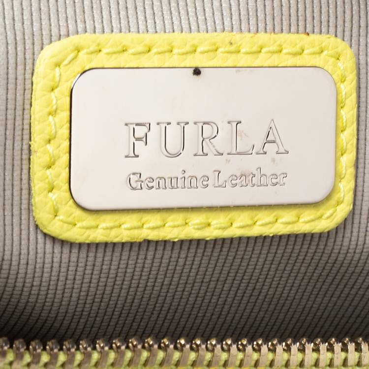 Pre Owned Furla Yellow Leather Dolly Satchel