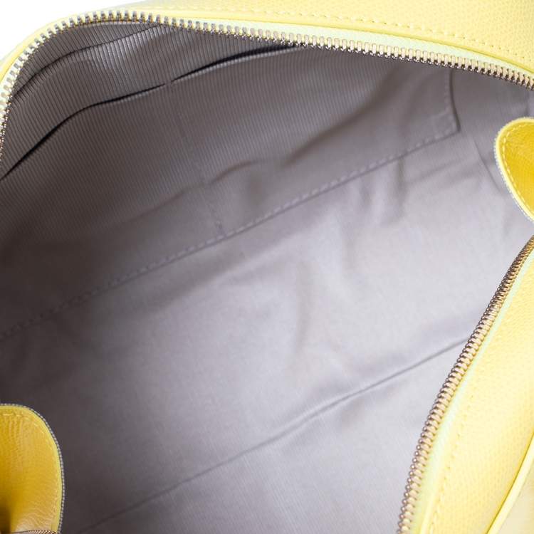 Pre Owned Furla Yellow Leather Dolly Satchel
