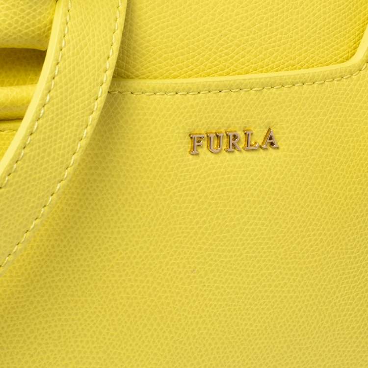 Pre Owned Furla Yellow Leather Dolly Satchel