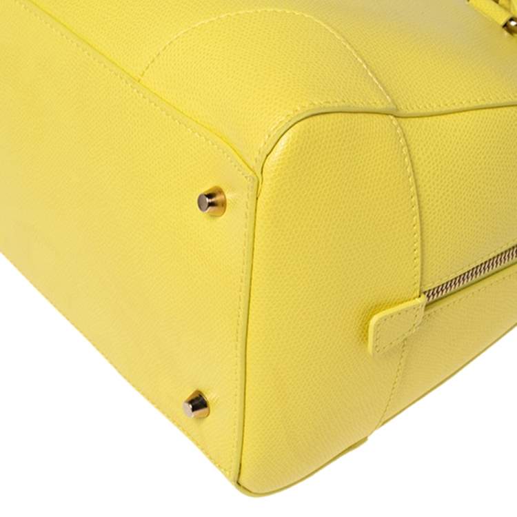 Pre Owned Furla Yellow Leather Dolly Satchel