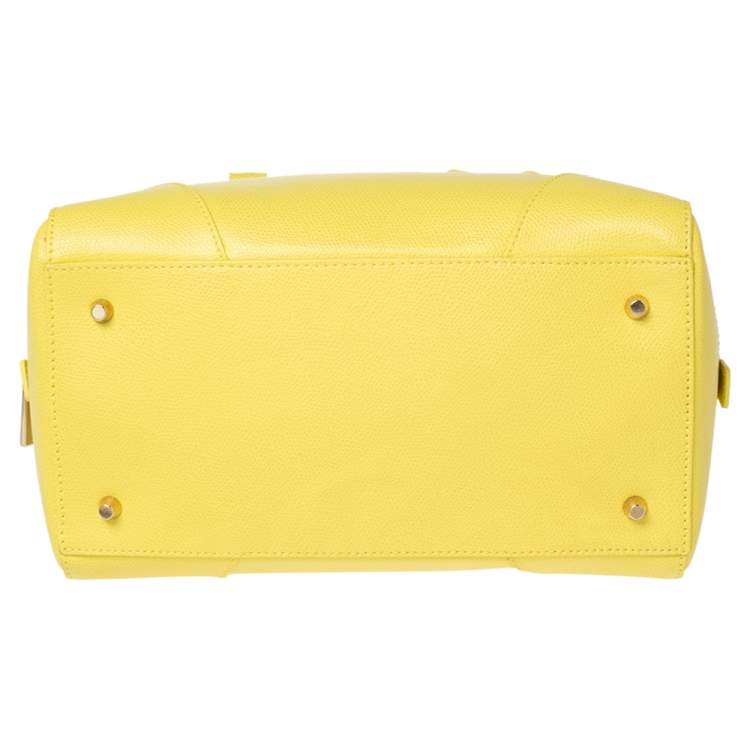 Pre Owned Furla Yellow Leather Dolly Satchel
