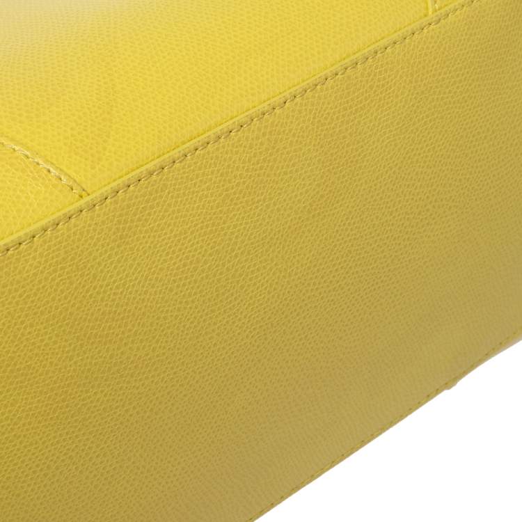 Pre Owned Furla Yellow Leather Dolly Satchel