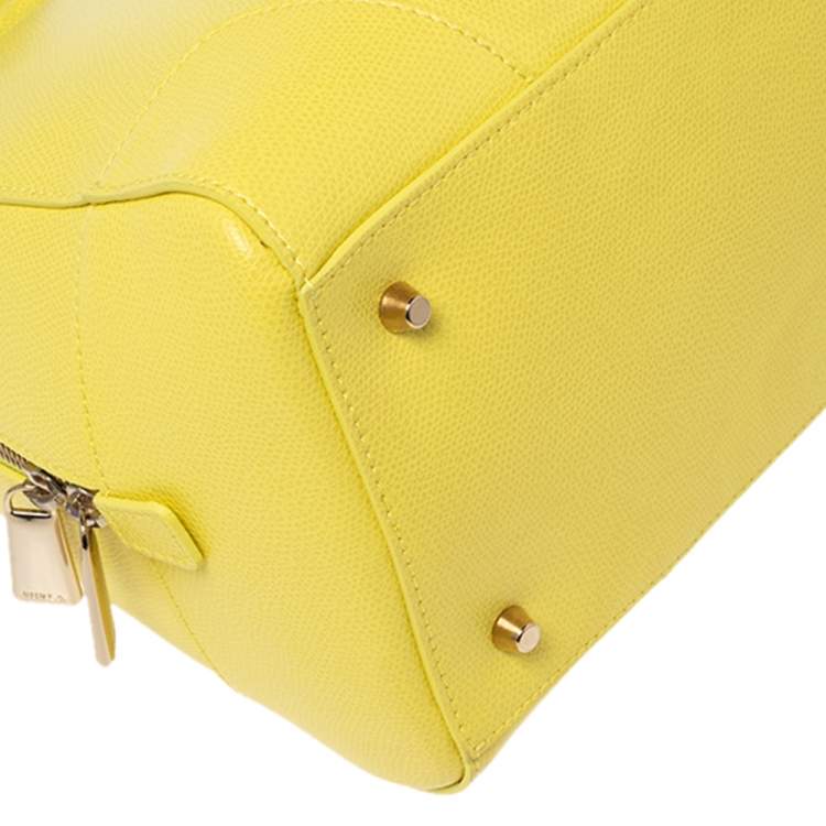 Pre Owned Furla Yellow Leather Dolly Satchel