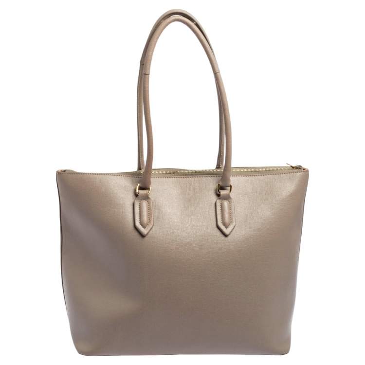 مملوكة مسبقًا Furla Grey Leather Top Zip Tote