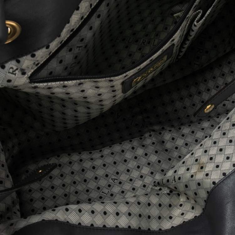Pre Owned Furla Grey Croc Embossed Leather Open Tote 