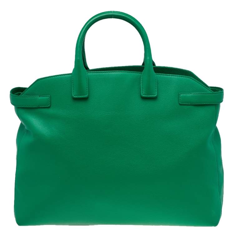 Pre Owned Furla Green Leather Alice Top Zip Satchel